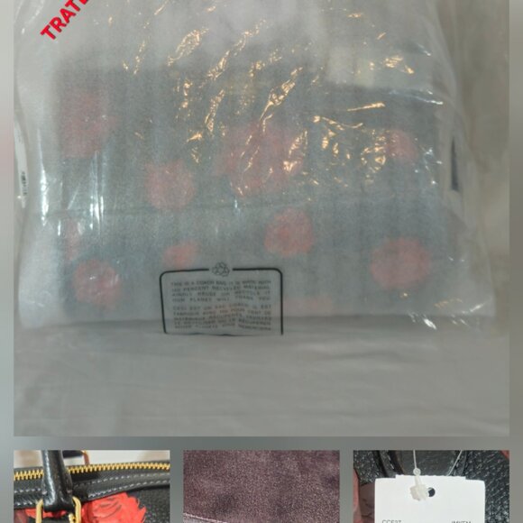 Rowan Large Satchel Bag With Floral Print CCE27 Black Red Packed - Picture 15 of 16